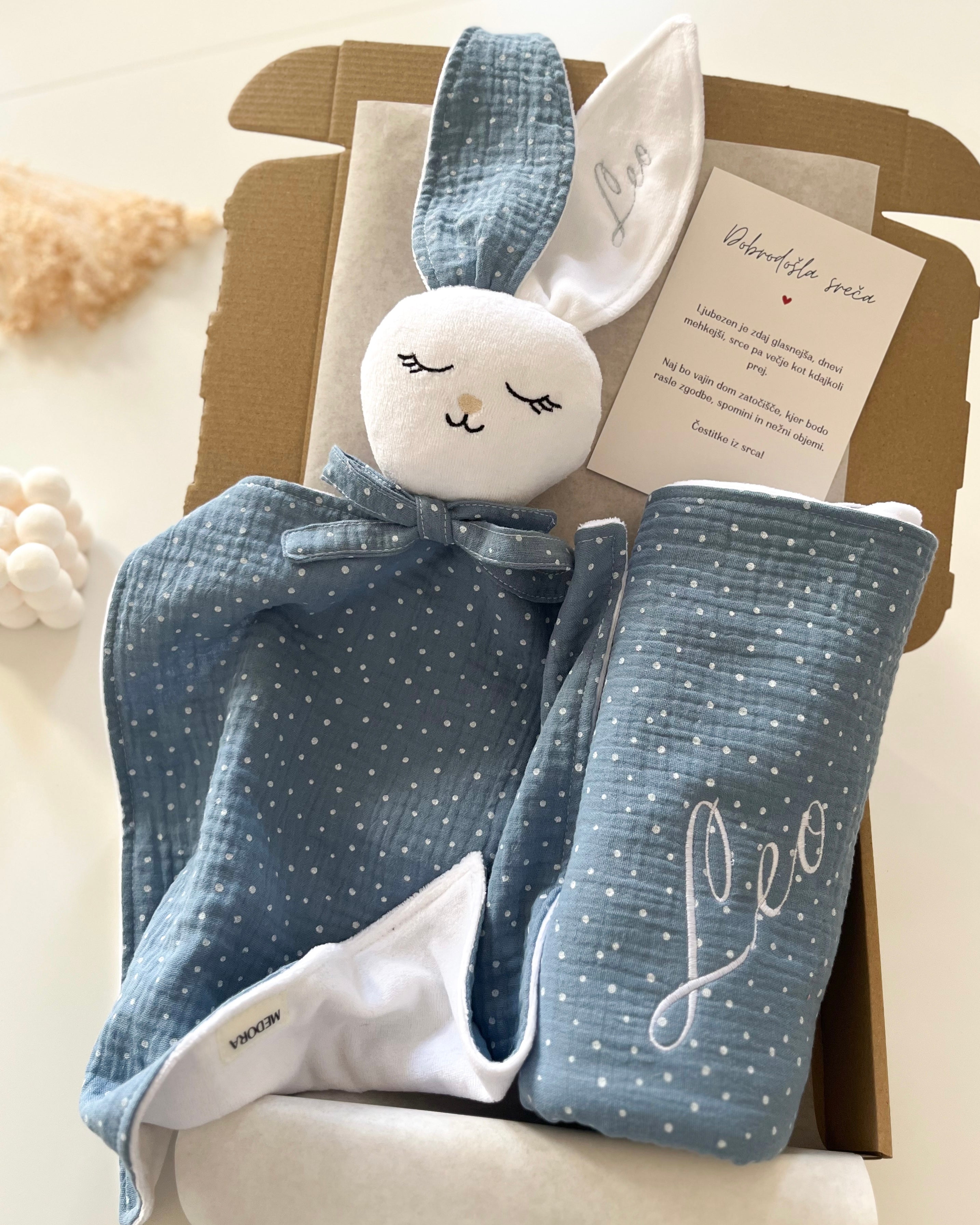 Darilni set MAXI - Nežne pikice modre