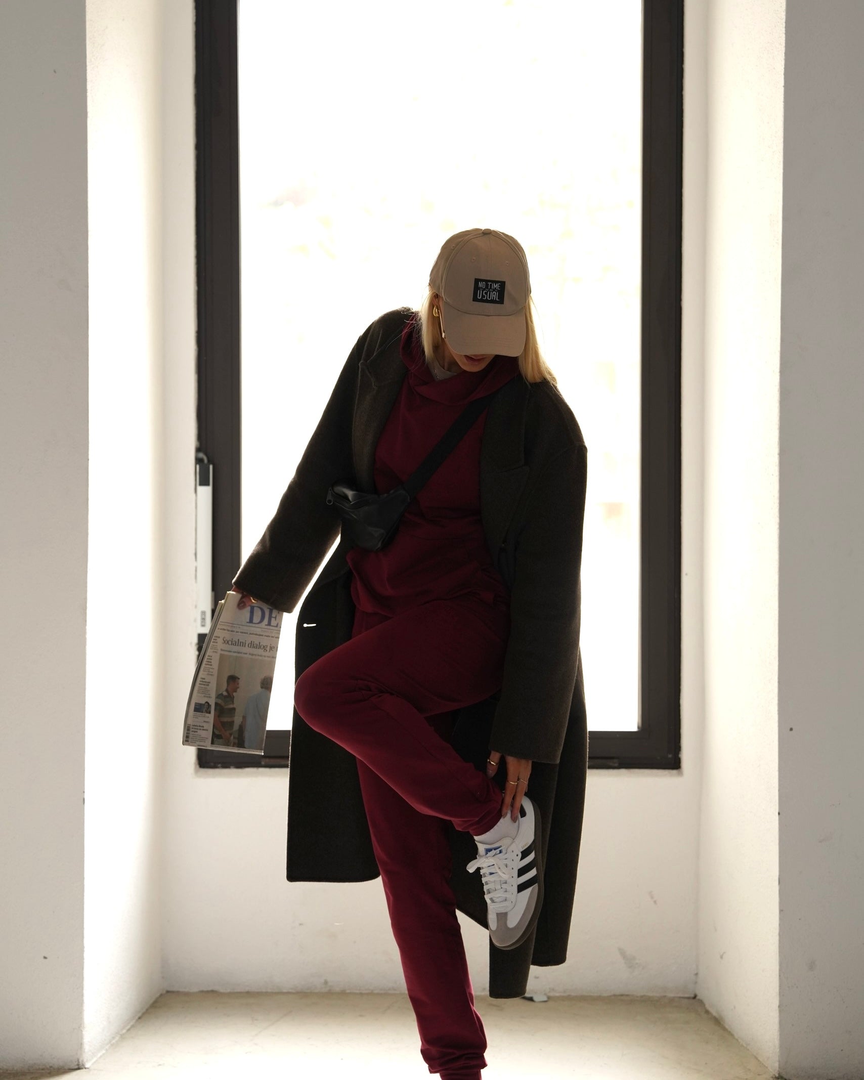 BURGUNDY ženski hoodie