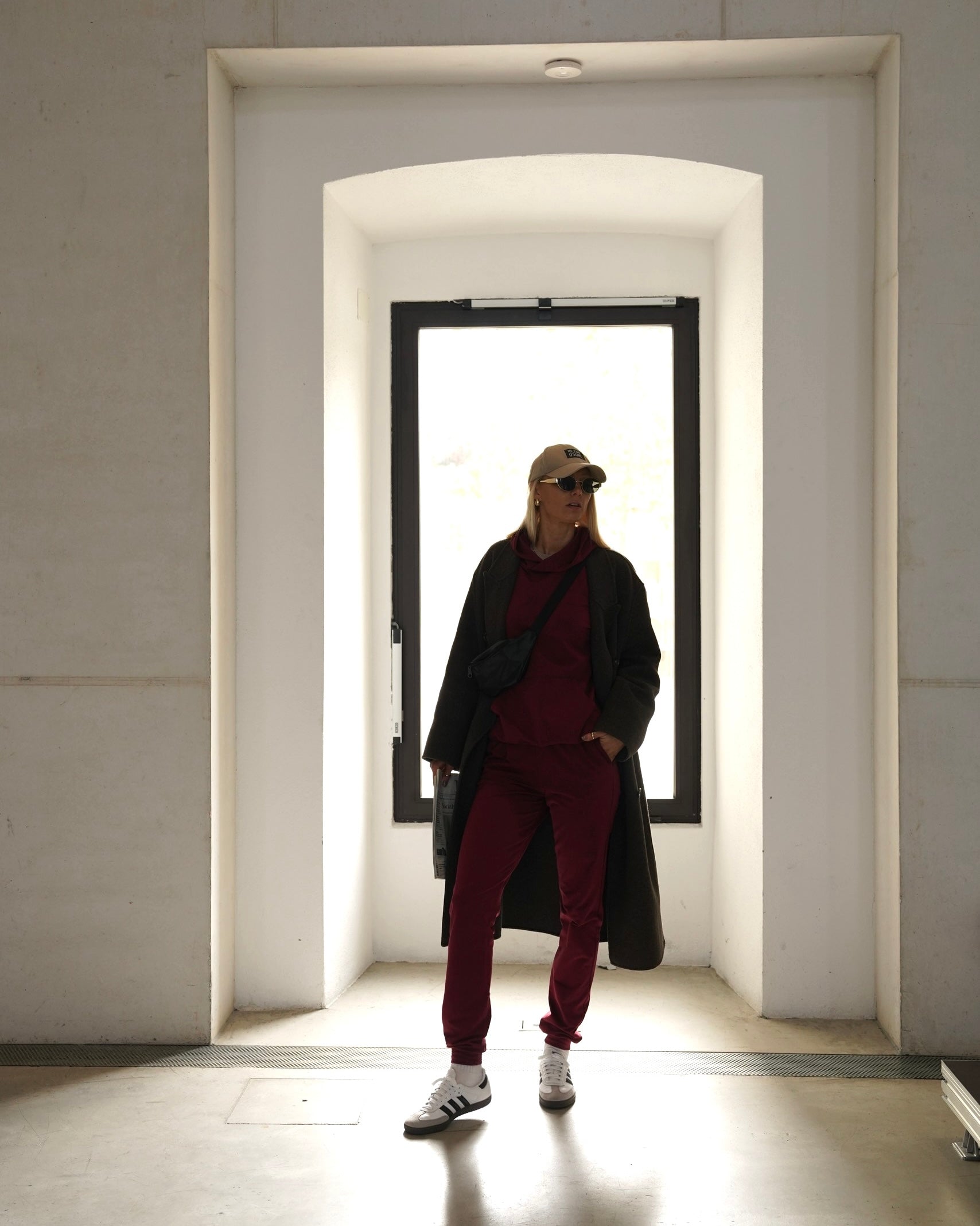 BURGUNDY ženski hoodie