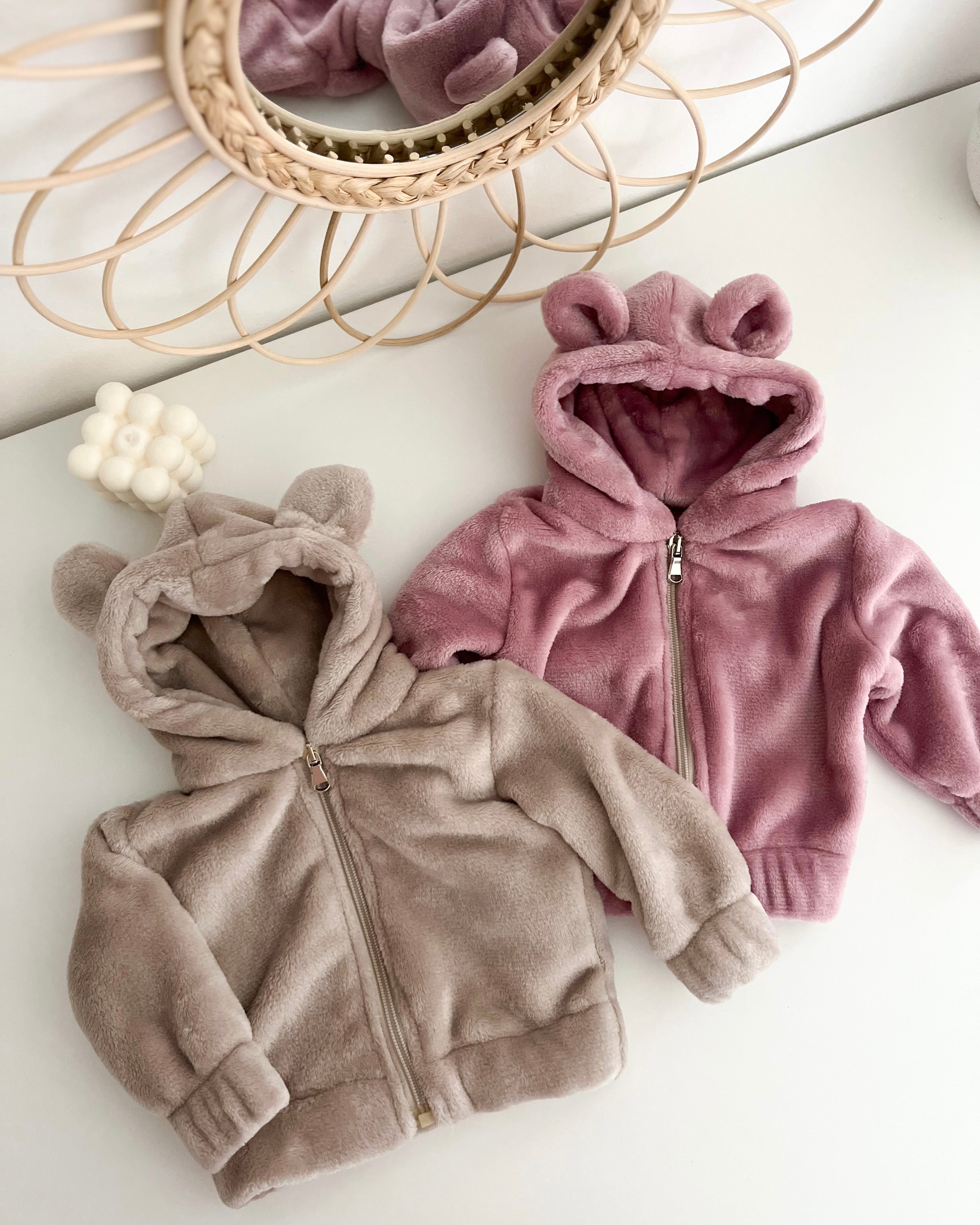 Otroška topla teddy jopica - bež