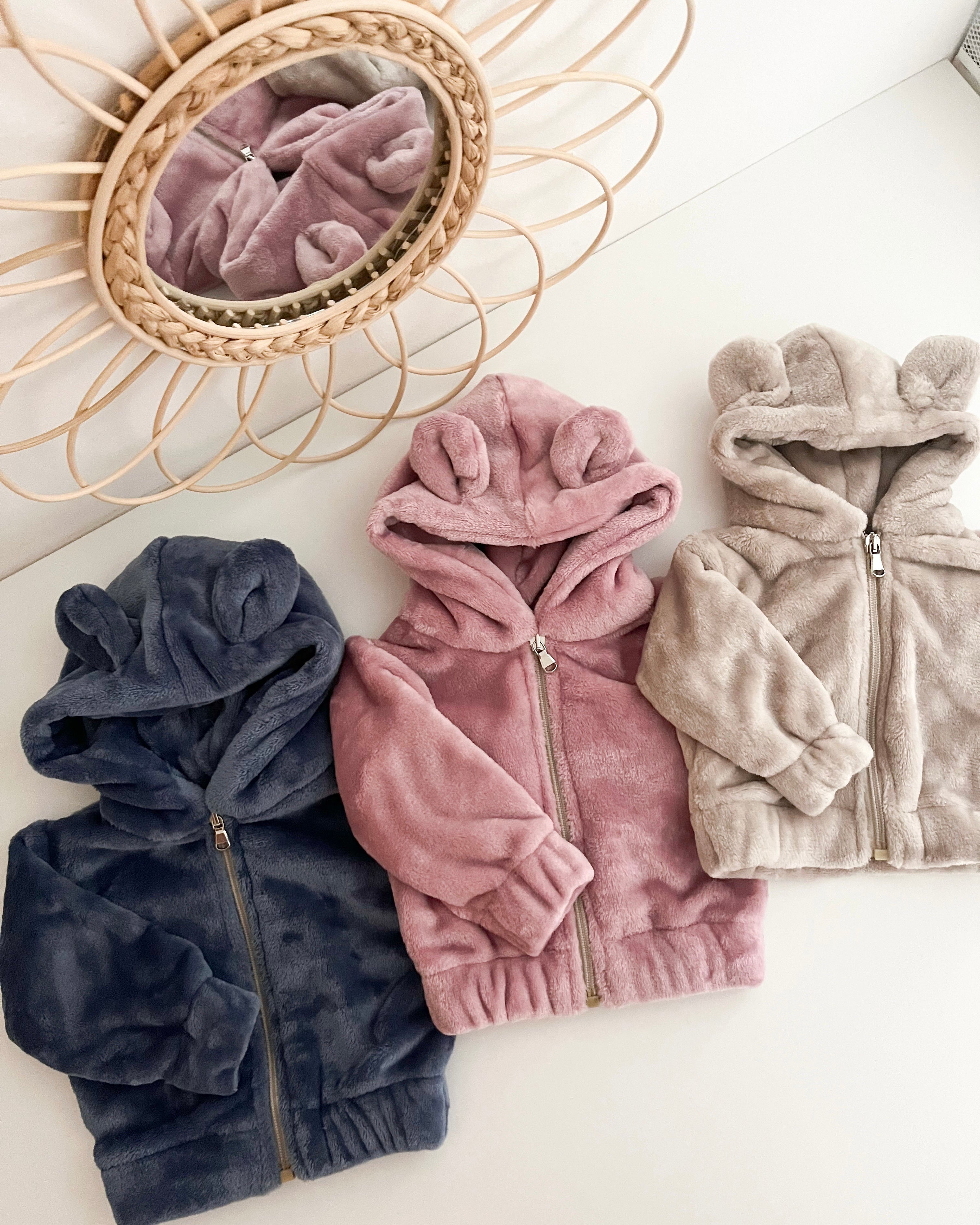 Otroška topla teddy jopica - bež