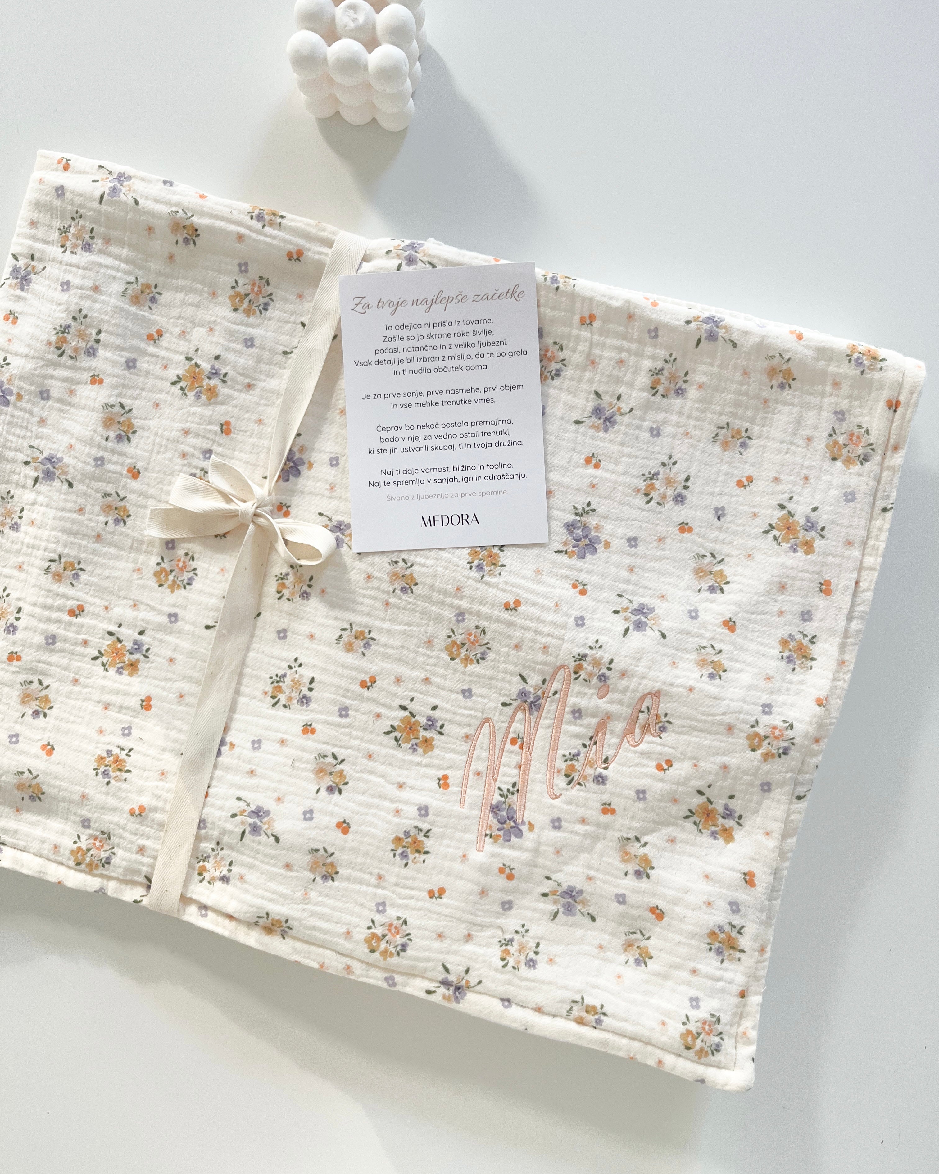 Flowers muslin / pliš odeja