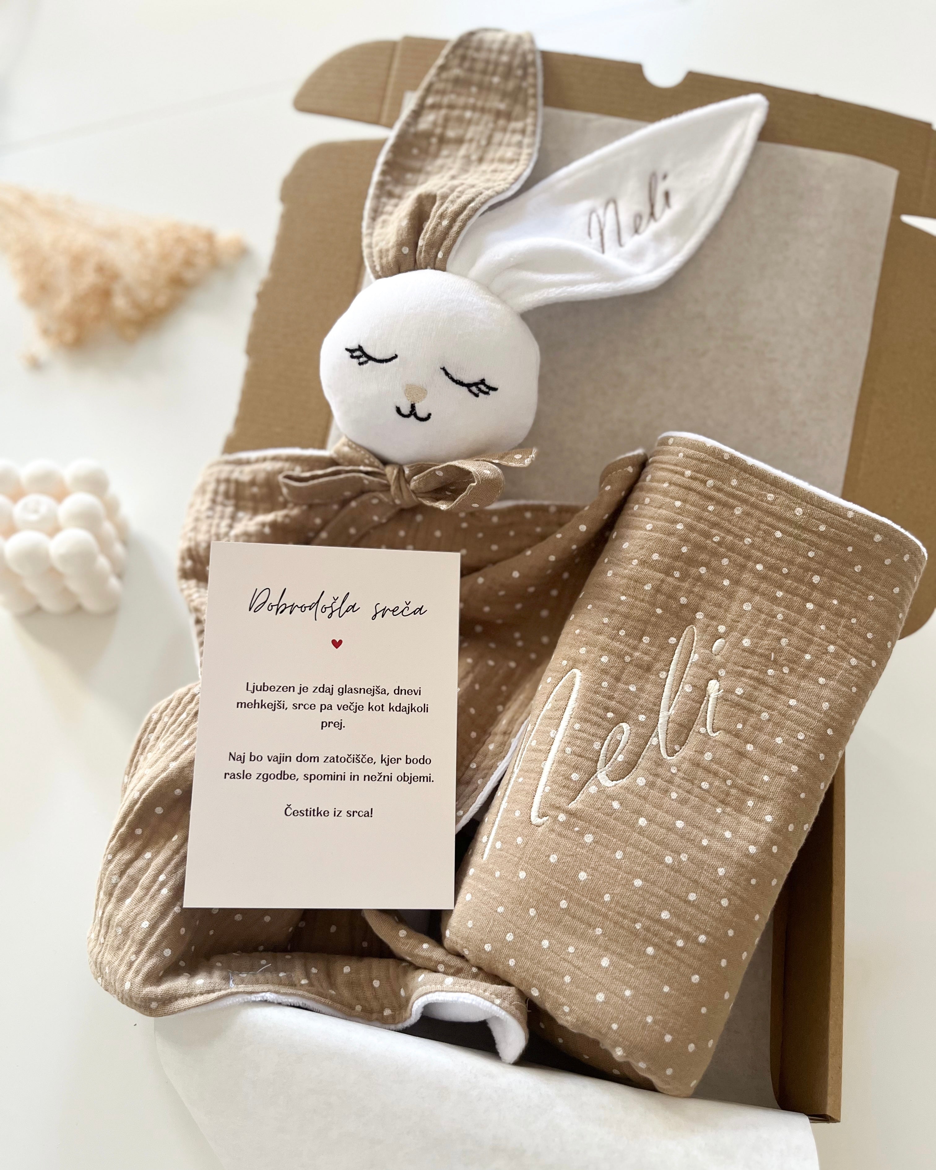 Darilni set MAXI - Nežne pikice bež