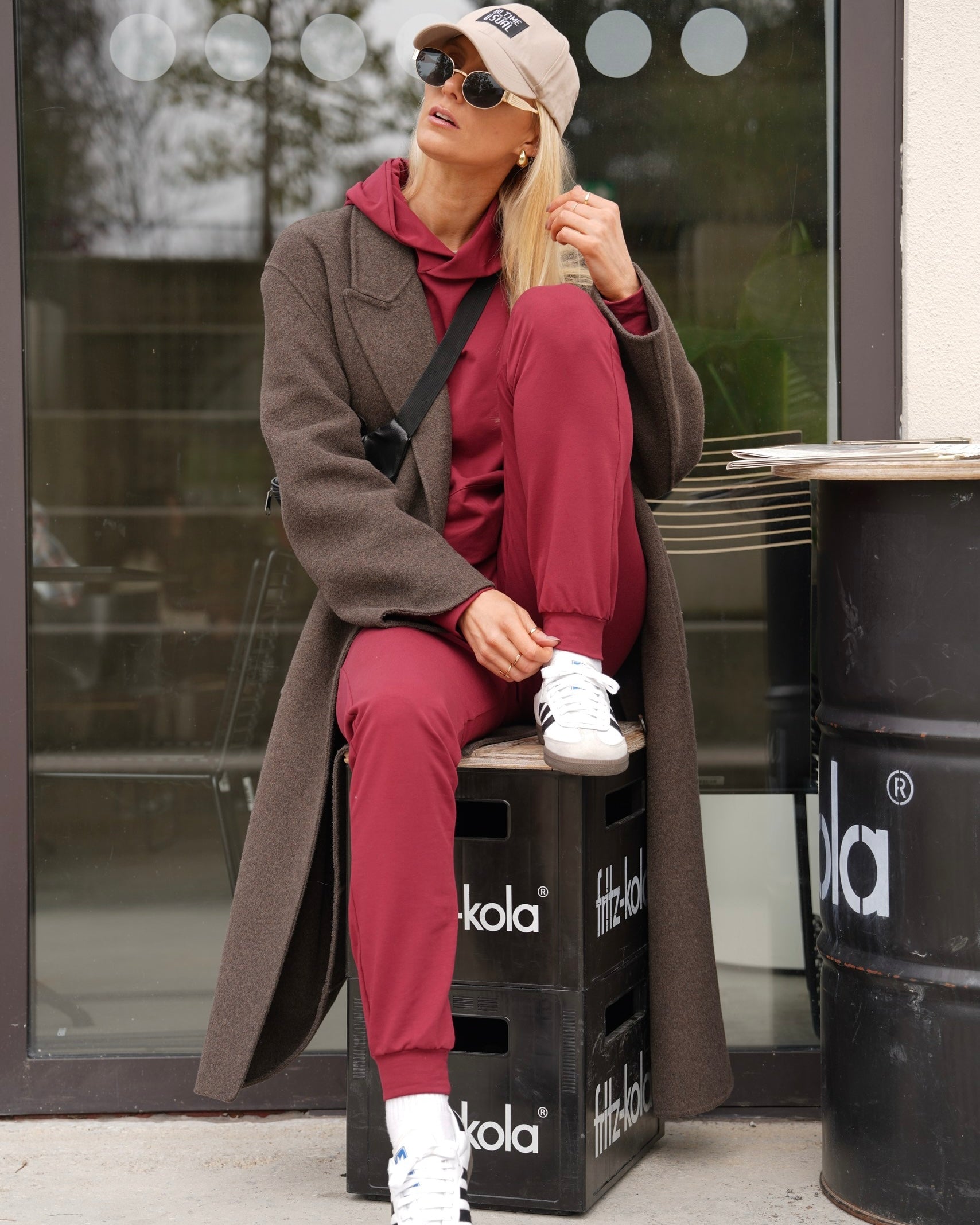 BURGUNDY ženski hoodie