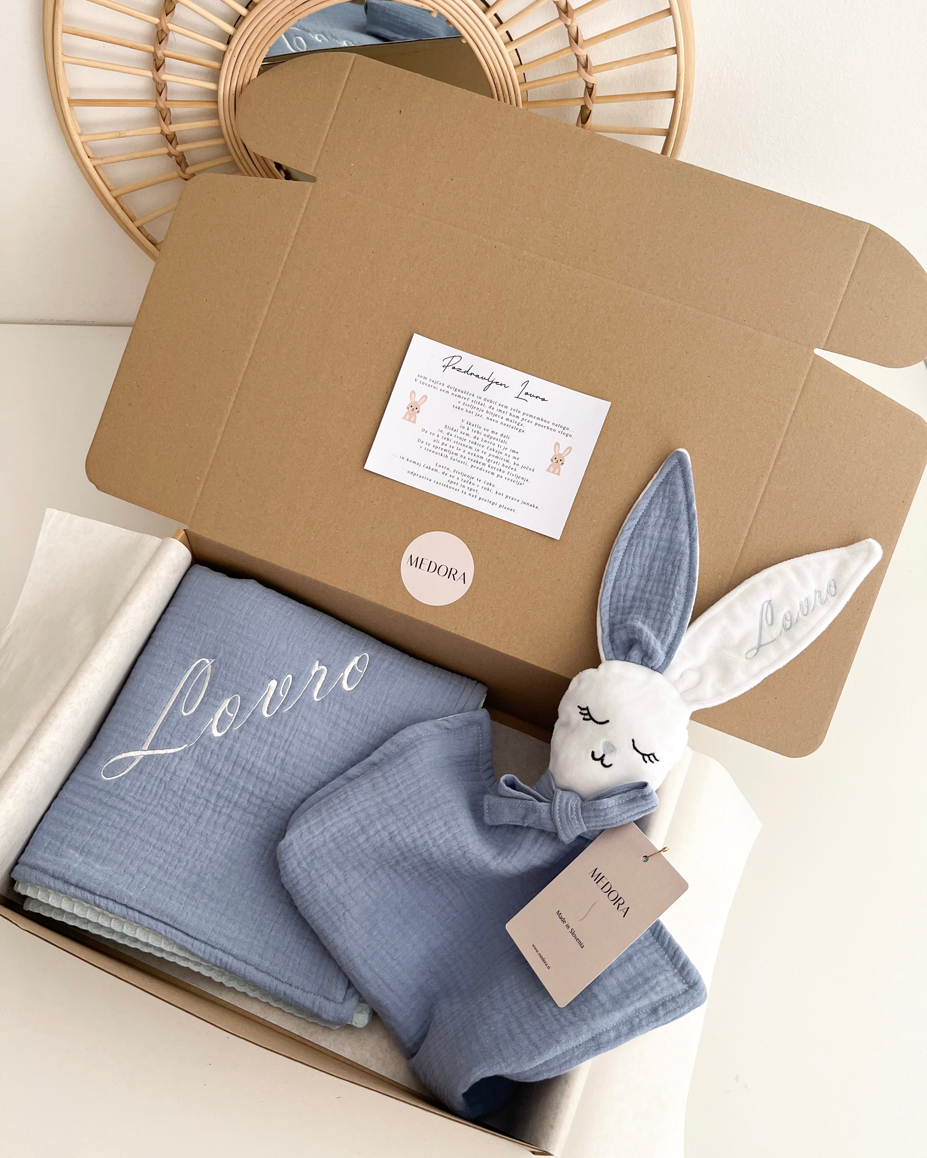 Darilni set MAXI- Prvi objem (baby blue)