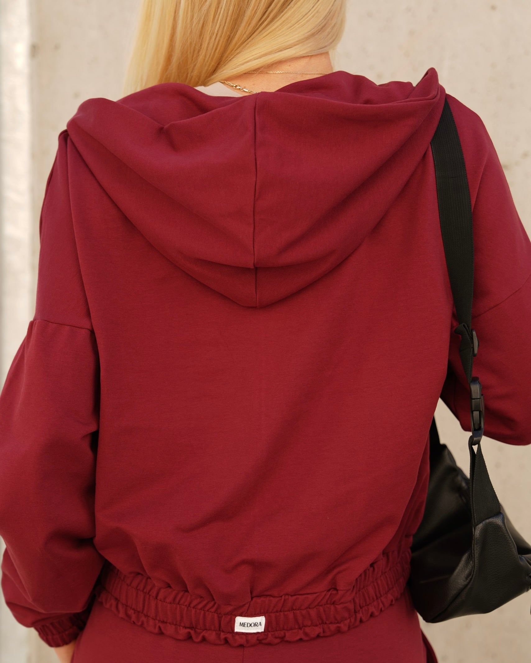 BURGUNDY ženski ZIP hoodie