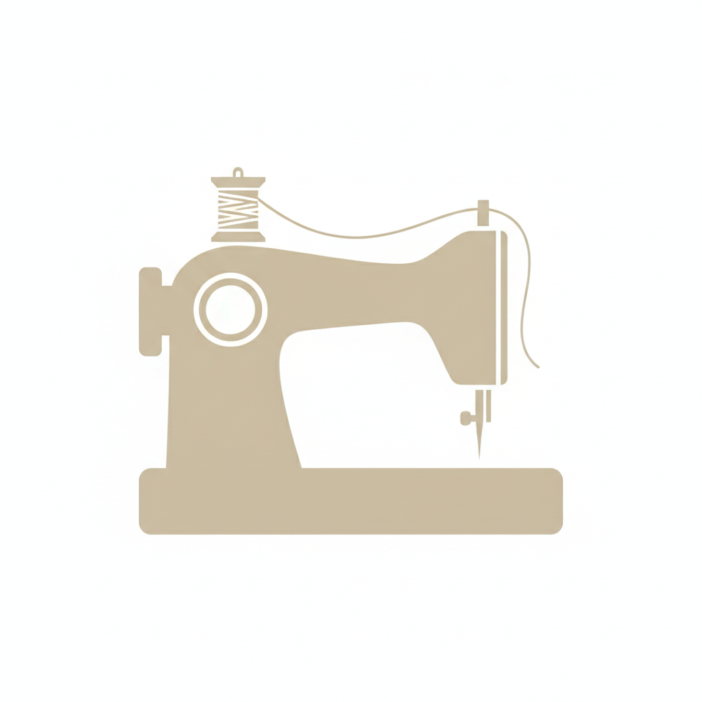 šivalni stroj ikona v bež barvi
